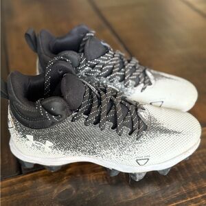 Under Armour Kids' Black and White football cleats